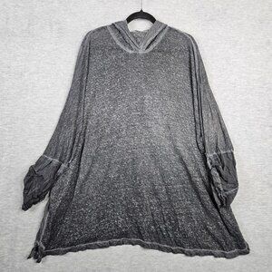 Pete and Greta JOHNNY WAS Women's Black Linen Light-weight Tunic Hoodie XS